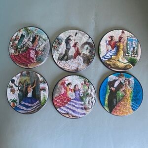 Colorful Dance Scene Coasters Set